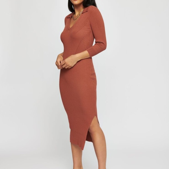 Dynamite Black Ribbed Knit Dress - Picture 2 of 6